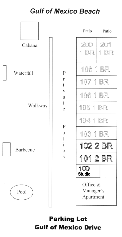 Layout of Sandpiper Inn property.